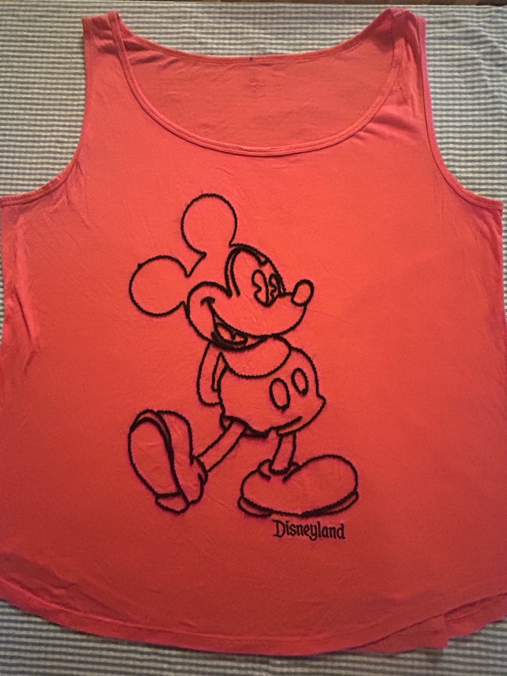 Disney Womens Mickey Mouse Tank Top Yarn Embroidered Design Size 2X